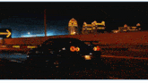 a car is driving down a highway at night with the words morris mekanik written above it