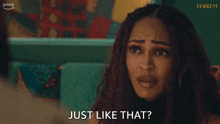 a man with a beard is wearing a sweater that says " just like that "