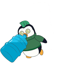 hot summer drink water penguin