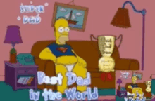 Best Dad Happy Fathers Day GIF - Best Dad Happy Fathers Day Simpsons GIFs