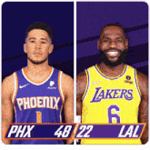 Phoenix Suns (48) Vs. Los Angeles Lakers (22) First-second Period Break GIF - Nba Basketball Nba 2021 GIFs
