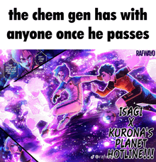 the chem gen has with anyone once he passes isagi x kurona 's planet hotline !!!