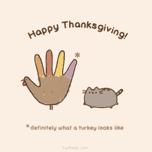 thanksgiving cute pusheen adorable turkey