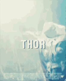 a poster for the movie thor with chris hemsworth on it