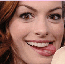 Anne Hathaway Tongue Mouth Open GIF
