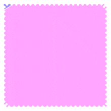 a pink postage stamp with arabic writing and green flowers around it