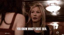 You Know What Great Idea Kelli Giddish GIF - You Know What Great Idea Kelli Giddish Amanda Rollins GIFs