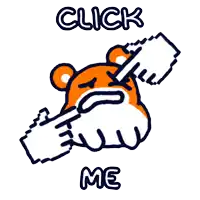a cartoon of a hamster holding a piece of paper that says click me