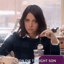 April You Gon Die Tonight Son GIF - April You Gon Die Tonight Son Parks And Rec GIFs