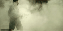 a man is standing in a cloud of smoke with the hashtag pranay_varma