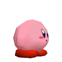 a pink cartoon character with a surprised expression on his face
