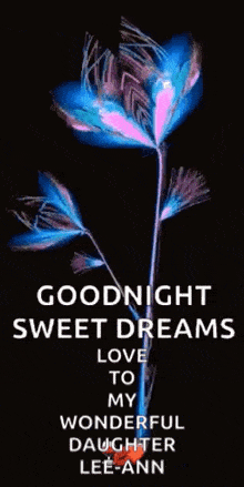 a picture of a flower with the words `` goodnight sweet dreams love to my wonderful daughter lee ann ''