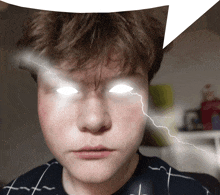 a boy with a lightning bolt on his face