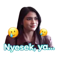 a sticker of a woman with the words nyesek ya on it