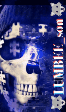 a picture of a skull with puzzle pieces on it and the words humblie son on the bottom