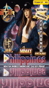 a poster for a performer named mimay from philippines