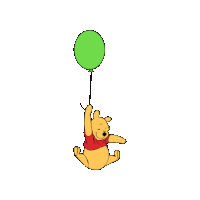 Balloon Flying Sticker - Balloon Flying Winnie The Pooh Stickers