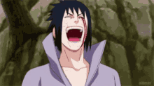 sasuke feliz rindo uchiha