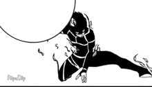 a black and white drawing of two anime characters looking at each other with their eyes closed .
