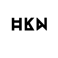 a black and white logo that says hkn on it