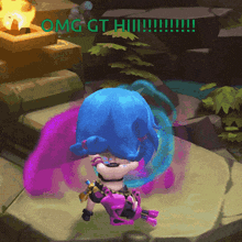 a cartoon character says omg gt hi !!!