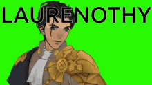 a video game character holding a gun with the name laurenothy behind him