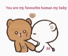 Milk And Mocha Bear K And M GIF - Milk And Mocha Bear K And M You Are My Favorite Human GIFs