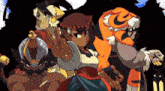 a group of cartoon characters including a tiger
