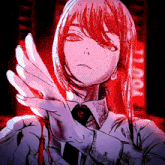 a drawing of a girl with red hair and a sign that says you 'll