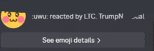 a gray background with a yellow emoji and the words see emoji details below it