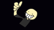 a cartoon character is giving a thumbs up