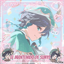 a picture of a boy with the words el mantenido de sunye written on it