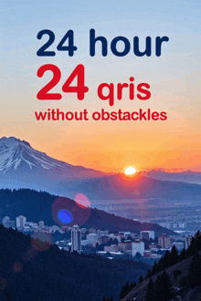 a poster that says 24 hour 24 gris without obstacles with a city in the background