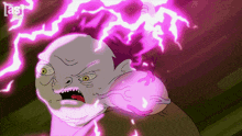 a cartoon character with a purple lightning bolt coming out of his head and the letters ast on the bottom
