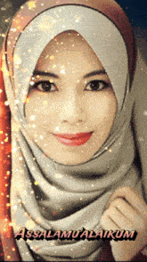 a picture of a woman wearing a hijab and the words assalamualaikum