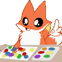 Fox Painting Sticker - Fox Painting Stickers