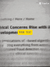 a yellow sticker that says your text is on a page