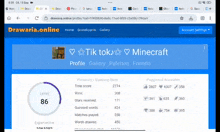 a screenshot of drawaria.online shows a minecraft profile