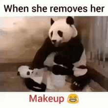 Shocked Panda GIF - Shocked Panda When She Removes Her Mask GIFs