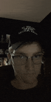 a blurry picture of a person 's face with a lightning bolt coming out of it