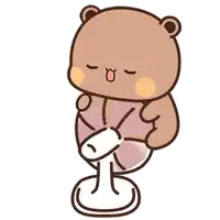 a cartoon of a teddy bear sitting on a chair