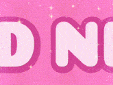 the word dnc is written in white on a pink background with sparkles .