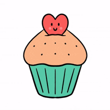 animal cute heart cupcake dessert