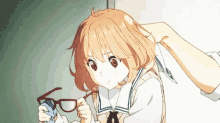 Anime Glasses GIF - Anime Glasses Cleaning GIFs