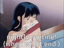 Anime Girl Brush Teeth GIF - Anime Girl Brush Teeth Nightly Routine GIFs