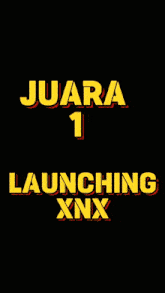 a blue background with the words juara 1 launching xnxx on it