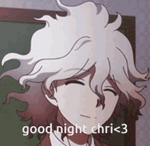 a cartoon character says good night chri < 3 on the bottom
