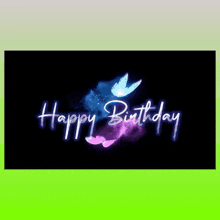 a black background with the words happy birthday written in white