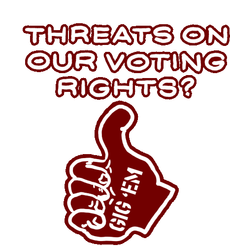 Threats On Our Voting Rights Gig Em Sticker - Threats On Our