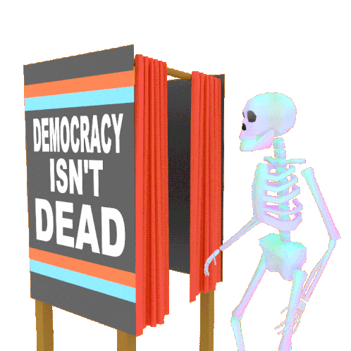 Democracy Skeleton Sticker - Democracy Skeleton Halloween Stickers